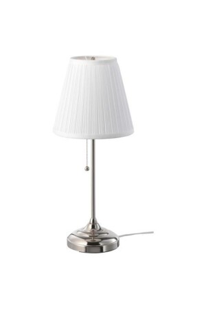 Abajur, Nikel Kaplama-beyaz Meridyendukkan Masa Lambası 55 Cm 75 W abajurr - IKEA