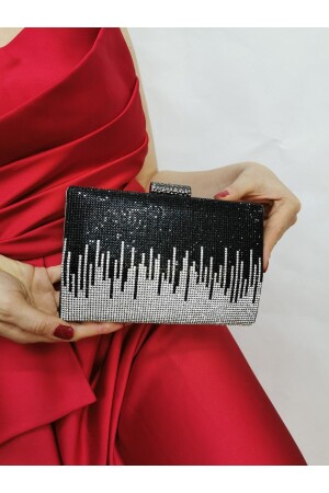 Abendkleid-Clutch für Damen, Stoned Black, Portfolio, Hand, Nacht, Hochzeit, Verlobung, Tasche - Nazart