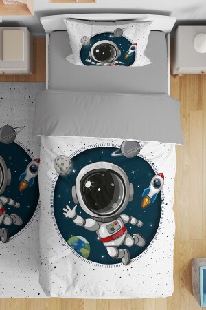Abenteuerliches kleines Astronauten-gemustertes Einzelbettbezug-Set für Babys und Kinder - Evpanya