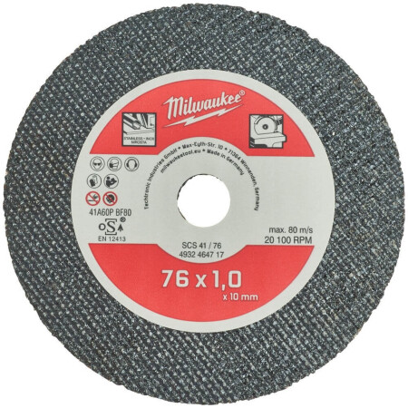Abrasive cutting disc MILWAUKEE SCS41/76 76x10mm - Milwaukee Accessories