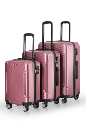 Abs 3-Piece Suitcase Set (V MODEL DRIED ROSE) - Hızlıvaliz