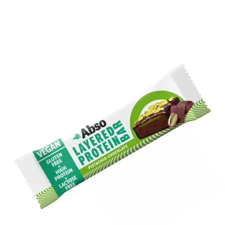 AbsoRICE AbsoBAR Layered Protein Bar - Vegan Protein Bar (50 g, Pistachio Chocolate) - AbsoRICE