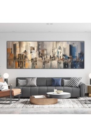 Abstract City Landscape Oil Painting Textured Painting - Tablodekor