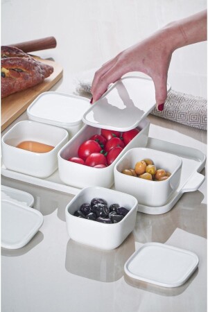 Acar 5-Piece Porcelain Breakfast Set with Lid acrprslnkhvhtlkr - Paşabahçe
