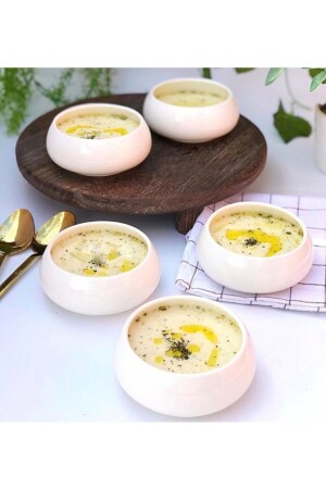 Acar Pure White 6 Pcs Soup Snack Casserole Concave Bowl Model 2 No (See Dimensions) DİLAHOME07562237 - DİLAHOME