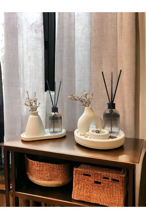 Accessory Set with Air Freshener and Vase - Candle Holder and Stand - Havalı Tasarım