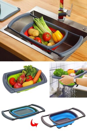 Accordion Silicone Adjustable Foldable Fruit Vegetable Strainer strainer-fruit12 - KÜÇÜK EW