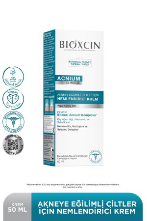 Acnium Sebum Balancing Moisturizing Cream 50 ml - Acne, Comedone, Pimple 8680512629177 - Bioxcin