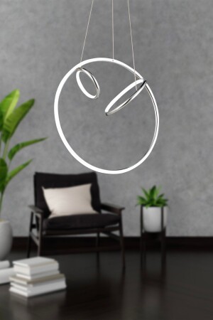 Acosta Chrome Pendant Lamp 44 Watt Pendant Lamp LED Office Chandeliers Modern Kitchen Bathroom Led Living Room Pendant Lamp Chandelier 11271-01-CH - Apliqa