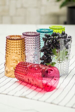 Acrylfarbenes 6-teiliges hohes Glas & Wasser-Erfrischungsgetränkeglas 750 ml (große Größe & kein Glas) - EWS