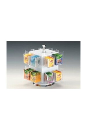 Acrylic 16-Piece Revolving Tea Stand with White Polycarbonate Eyes 26 cm - Zicco