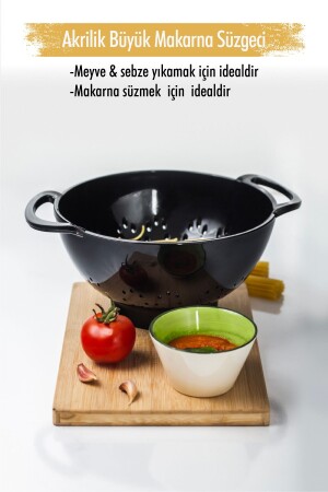 Acrylic Black Pasta Strainer & Vegetable Fruit Strainer - EWS