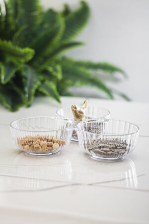 Acrylic Gold Bird Snack Bowl Presentation Sugar Bowl Transparent (Not Glass & Porcelain) - EWS