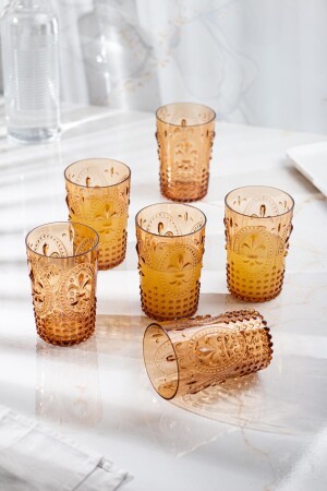 Acrylic Honey Set of 6 Short Glasses & Water Soft Drink Coffee Glasses 400 ml (Not Glass) 1653164 - EWs