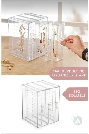 Acrylic Jewelry Organizer Stand with Drawers - Necklace Earring Bracelet Organizer Ak - 731 - Ahir Ticaret