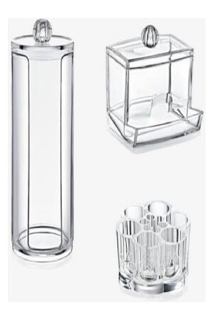 Acrylic Luxe 3-Piece Makeup Organizer Set - Nova Casa