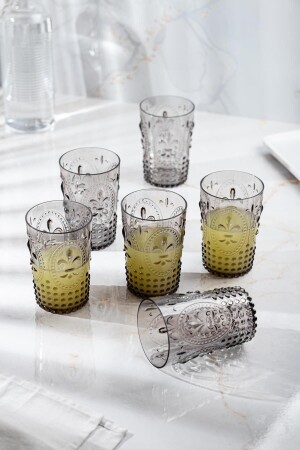 Acrylic Smoked 6-Piece Short Glass & Water Soft Drink Coffee Glass 400 ml (Not Glass) 1653164 - EWs
