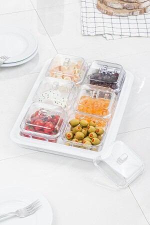 Acrylic White 6-Piece Breakfast Set with Lids & Storage Container (NOT GLASS) 1652126 - EWs