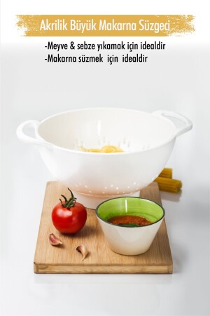 Acrylic White Pasta Strainer & Vegetable Fruit Strainer - EWS