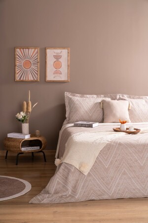 Ada Single Bedspread Set Beige Daily Multi-Purpose Duvet Cover Set - Stylish Box and Package - Odamoda