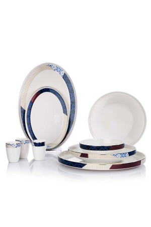 Adel Motif Yemek Takımı 56 Parça-platin 1S0020-01001-PLT02 - Schafer