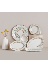 Adelina Stoneware 26 Piece Breakfast Set for 6 Persons Green 17800 - Bella Maison