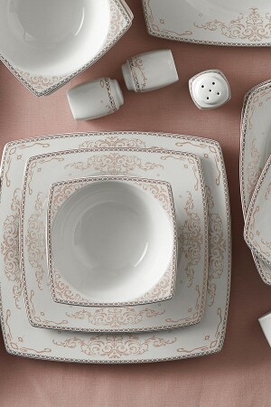 Adelya Fine Cream 60 Piece Dinner Set for 12 Persons 153. 03. 07. 9465 - Karaca