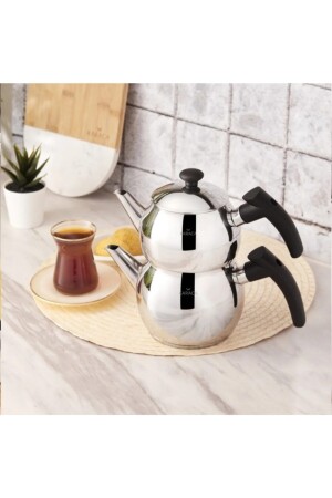 Adelya Mini Size Teapot Set Black 153. 03. 08. 1236. 01 - Karaca