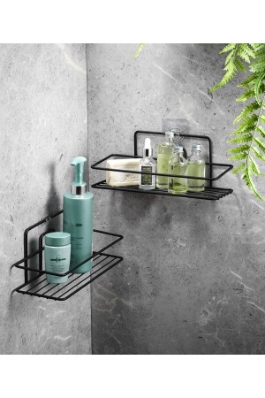 Adhesive Bathroom Organizer Shampoo Holder Shower Shelf Black 2 Pieces Tş-01 PRA-7848372-5787 - Sas Haus