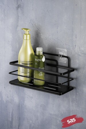 Adhesive Bathroom Organizer Shampoo Holder Shower Shelf Black Ds-737 PRA-8980576-2016 - Sas Haus
