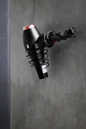 Adhesive Hair Dryer Hanger Black - Magic Adhesive Black Hair Dryer Hanger Y-01 - Sas Haus