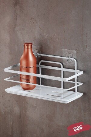 Adhesive Lifetime Stainless Adjustable Shelf Bathroom Organizer Shampoo Holder White - White Lş-01 PRA-3796235-1227 - Sas Haus