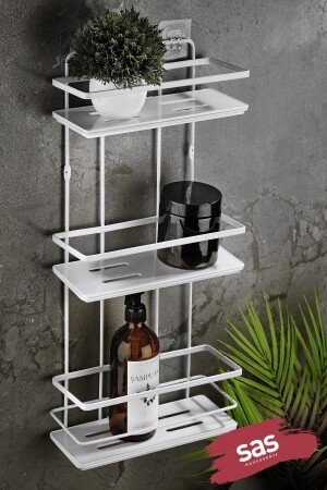 Adhesive Lifetime Stainless Crystal Adjustable Shelf Bathroom Organizer Shampoo Holder White Lş-03 Bb 2401191600 - Sas Haus