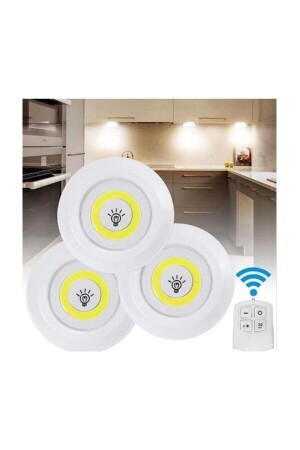 Adhesive Wireless Battery Operated LED Triple Spot Lamp with Remote Control - Newstore Home