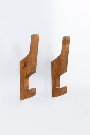 Adhesive Wooden Hanger - Bathroom Hanger - Natural Wood (2 Pieces) - Hagen