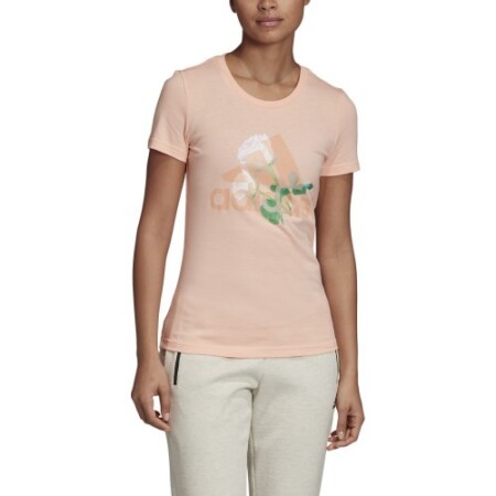 Adidas Blouse W Mh Flower Tee Pink - Adidas