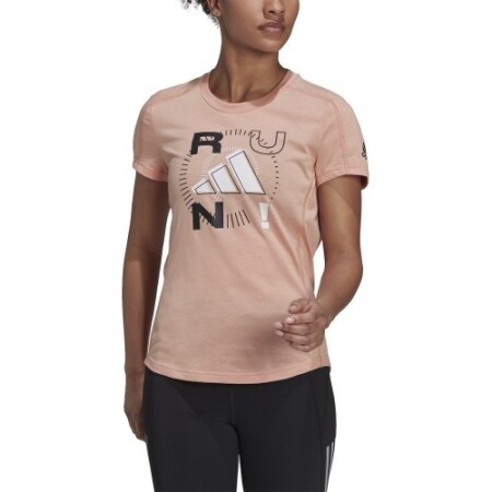 Adidas Damenbluse Run Logo W 1 Pfirsich - Adidas