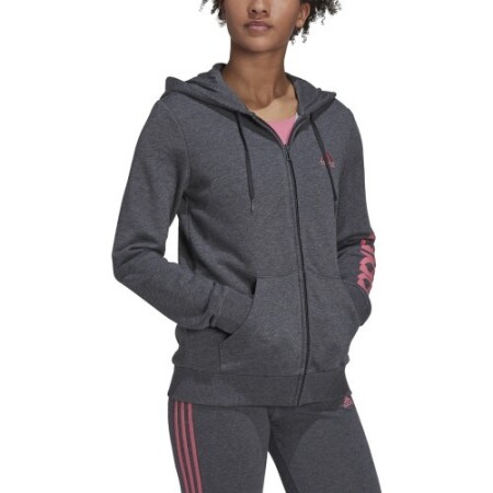 Adidas Kadın Sweatshirt W Lin Ft Fz Kapüşonlu Gri H07750 - Adidas