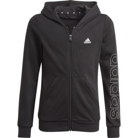 Adidas Kız Çocuk G Lin Fz Kapüşonlu Sweatshirt Siyah GN4050 - Adidas