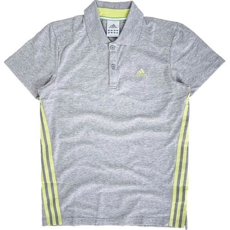 Adidas Men's Sports Polo Shirt Grey Yellow V37343 - Adidas