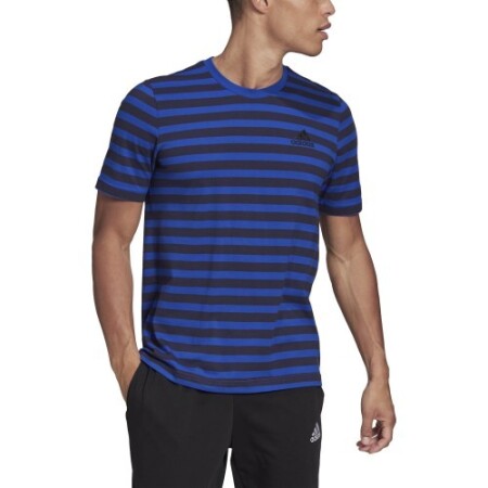 Adidas Men's T-Shirt M Stripy Sj Tee Blue Black HE1854 - Adidas
