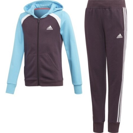 Adidas Tracksuit for Girls G Hood Cot Ts1 Purple Blue - Adidas