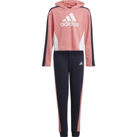 Adidas Tracksuit for Girls G Hooded Crop Ts Black Pink - Adidas