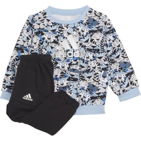 Adidas Tracksuit for Kids I Aop Jog Ft Black Blue H65806 - Adidas