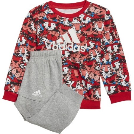 Adidas Tracksuit for Kids I Aop Jog Ft Grey Red HF1970 - Adidas