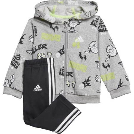 Adidas Tracksuit for Kids I Grap Fz Hd Ft1 Grey Black GE0015 - Adidas
