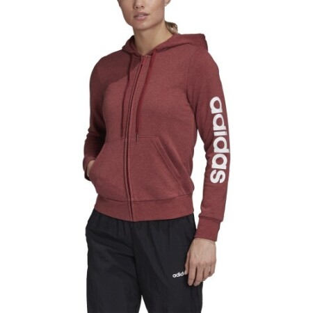 Adidas Women's Sweater W E Lin Fz Hd Burgundy - Adidas
