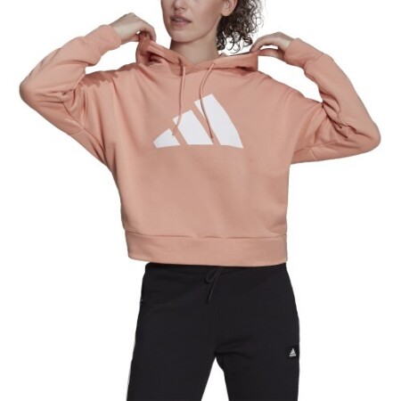 Adidas Women's Sweater W Fi 3B Hoodie Peach - Adidas