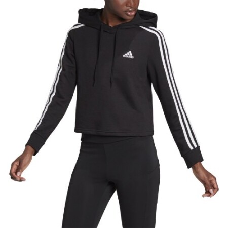 Adidas Women's Sweatshirt W 3s Ft Crop Hoodie Black GM5582 - Adidas