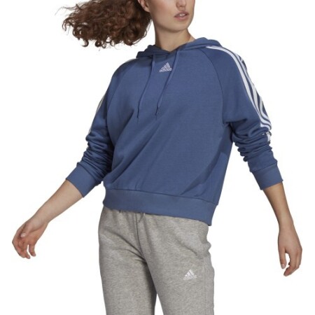 Adidas Women's Sweatshirt W 3S Hoodie Blue - Adidas